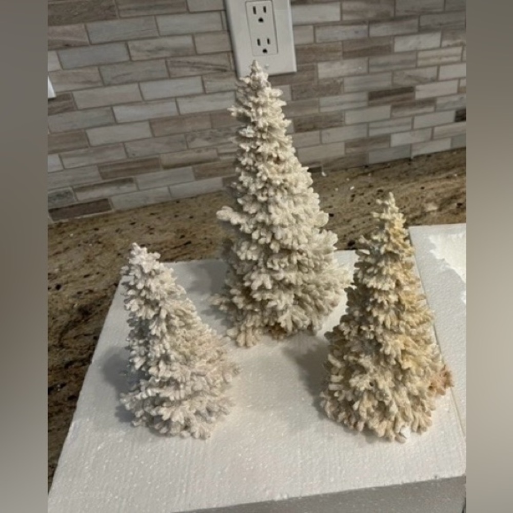Department 56 White Glittered Trees